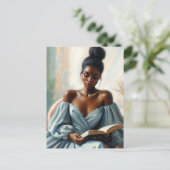 Schönes Buch der Schwarzen Frau Postkarte (Stehend Vorderseite)