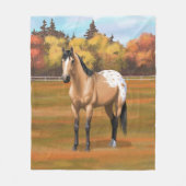 Schönes Buckskin Appaloosa Viertelpferd Fleecedecke (Vorderseite)