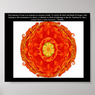 Schönes buddhistisches Zitat mit lebendiger Mandel Poster