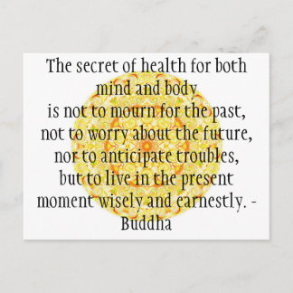 Schönes buddhistisches Zitat mit lebendiger Mandel Postkarte