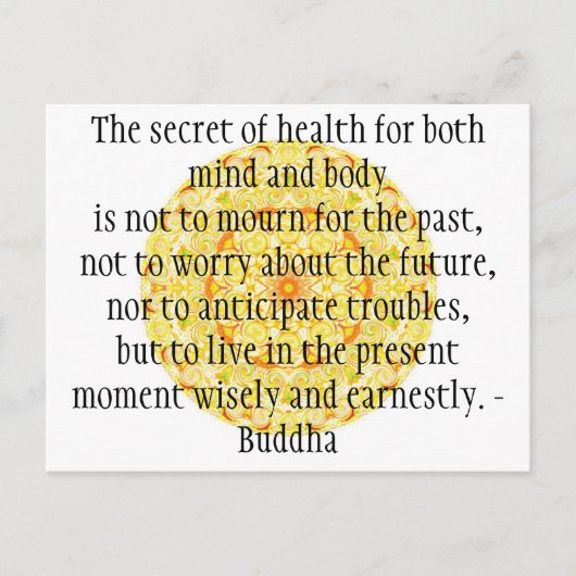 Schönes buddhistisches Zitat mit lebendiger Mandel Postkarte (Vorderseite)