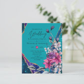 Schönes BUDGET Lila Aquamarine Blumenagate Hochzei (Stehend Vorderseite)