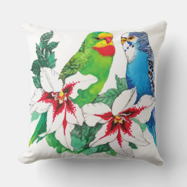 Schönes Budgie Couple Throw Kissen