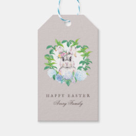 Schönes Bunny Floral Wreath Oster Geschenkanhänger