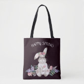 Schönes Bunny - Reversible Blumen glücklicher Früh Tasche (Vorderseite)