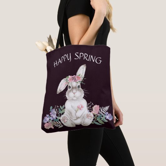 Schönes Bunny - Reversible Blumen glücklicher Früh Tasche (Von Nahem)