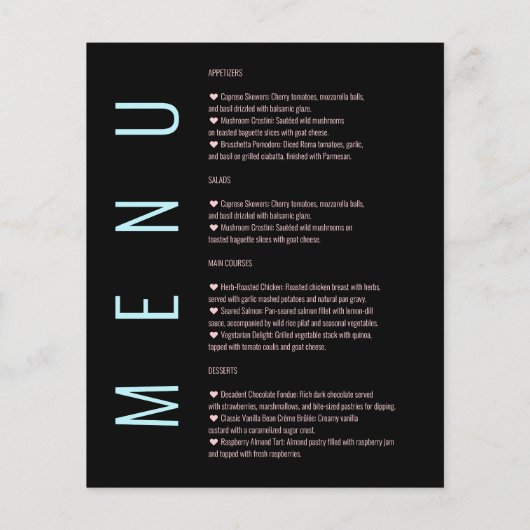 Schönes buntes Blumenmenü (Rückseite)