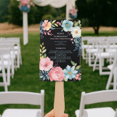Schönes buntes Hochzeitsprogramm für Wasserfarben Fächer