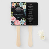 Schönes buntes Hochzeitsprogramm für Wasserfarben Fächer (Vorne und Hinten)