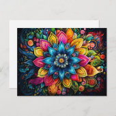 Schönes buntes Mandala Art Geometrie Muster Postkarte (Vorne/Hinten)