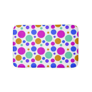 Schönes, buntes Polka Dots Muster Badematte