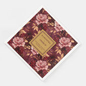 Schönes Burgund Blush Gold Hochzeitsessen Napkins Serviette (Ecke)