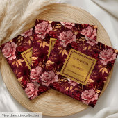 Schönes Burgund Blush Gold Hochzeitsessen Napkins Serviette