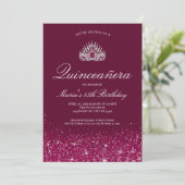 Schönes Burgund| Quinceñera Einladung (Stehend Vorderseite)
