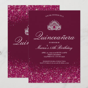 Schönes Burgund  Quinceñera Einladung