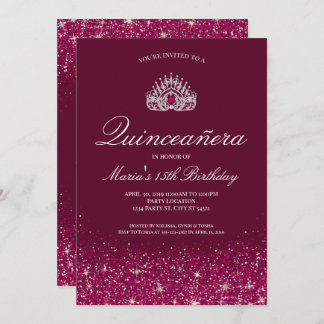 Schönes Burgund| Quinceñera Einladung