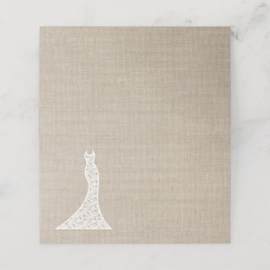 Schönes Burlap-Brautparty geflochtene Platzkarten (Außenseite Aufgefaltet)