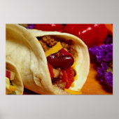 Schönes Burrito Rezept für Lebensmittelliebhaber Poster (Vorne)