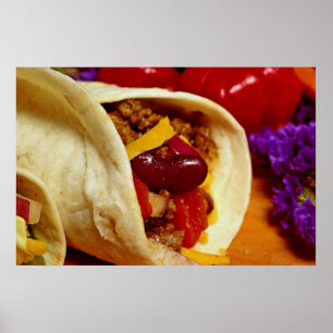 Schönes Burrito Rezept für Lebensmittelliebhaber Poster