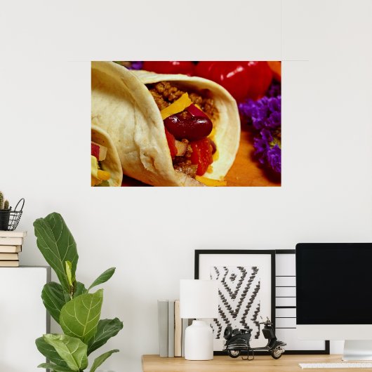 Schönes Burrito Rezept für Lebensmittelliebhaber Poster (Heimbüro)