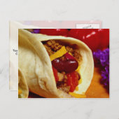 Schönes Burrito Rezept für Lebensmittelliebhaber Postkarte (Vorne/Hinten)