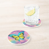 Schönes Butterfly Design Sandstone Untersetzer (Seite)