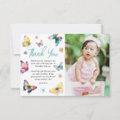 Schönes Butterfly-Foto Dankeskarte (Vorderseite)