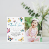Schönes Butterfly-Foto Dankeskarte (Stehend Vorderseite)