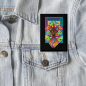 Schönes Butterfly Girl Custom Cut Vinyl Sticker Button (Insitu)