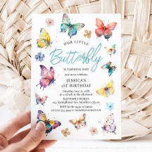 Schönes Butterfly-Mädchen zum Geburtstag