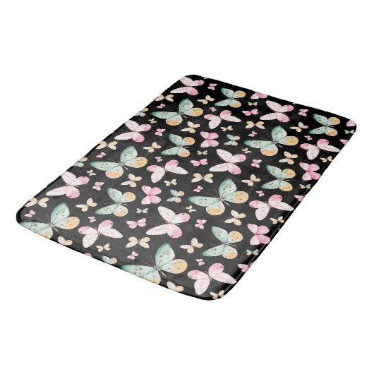 Schönes Butterfly-Muster Bath Mat Badematte (Schrägansicht)