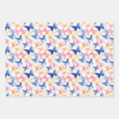 Schönes Butterfly Wasserfarbiges Muster Geschenkpapier Set (Vorderseite 3)