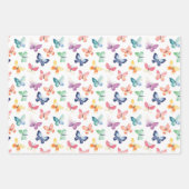 Schönes Butterfly Wasserfarbiges Muster Geschenkpapier Set (Vorderseite 2)