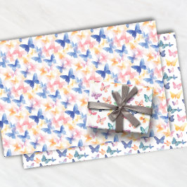 Schönes Butterfly Wasserfarbiges Muster Geschenkpapier Set