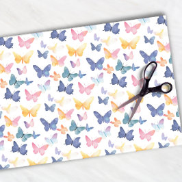 Schönes Butterfly Wasserfarbiges Muster Seidenpapier