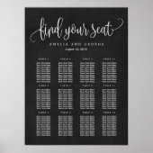 Schönes Calligrafy Seating Chart Poster (Vorne)