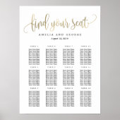 Schönes Calligrafy Seating Chart Poster (Vorne)