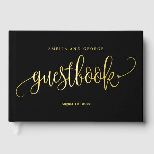 Schönes Calligraphy Editable Color Foil Gästebuch