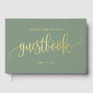 Schönes Calligraphy Editable Color Foil Gästebuch