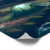 Schönes Camping mit Bergen und Zelt Poster (Ecke)