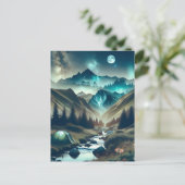 Schönes Camping mit Bergen und Zelt Postkarte (Stehend Vorderseite)