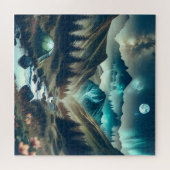 Schönes Camping mit Bergen und Zelt Puzzle (Horizontal)