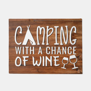 Schönes Camping mit Weinchance Fußmatte