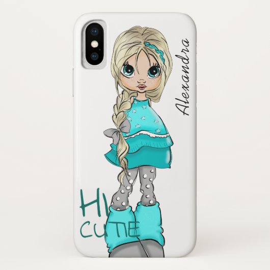 Schönes Cartoon Girl Case-Mate iPhone Hülle (Rückseite)