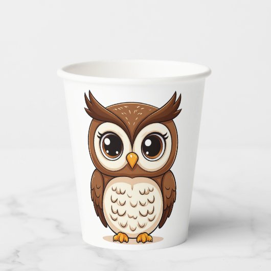 Schönes Cartoon mit großen Augen Pappbecher (Vorderseite)