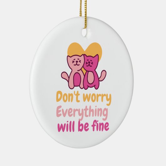 Schönes Cat Couple Keramik Ornament (Rechts)