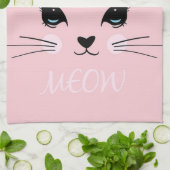 Schönes Cat Face Meow Pink Niedlich Kitten Funny C Geschirrtuch (Gefaltet)