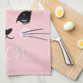 Schönes Cat Face Meow Pink Niedlich Kitten Funny C Geschirrtuch (Viertel Falte)