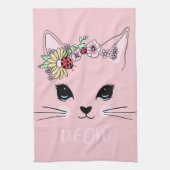 Schönes Cat Face Meow Pink Niedlich Kitten Funny C Geschirrtuch (Vertikal)