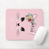 Schönes Cat Face Meow Pink Niedlich Kitten Funny C Mousepad (Mit Mouse)
